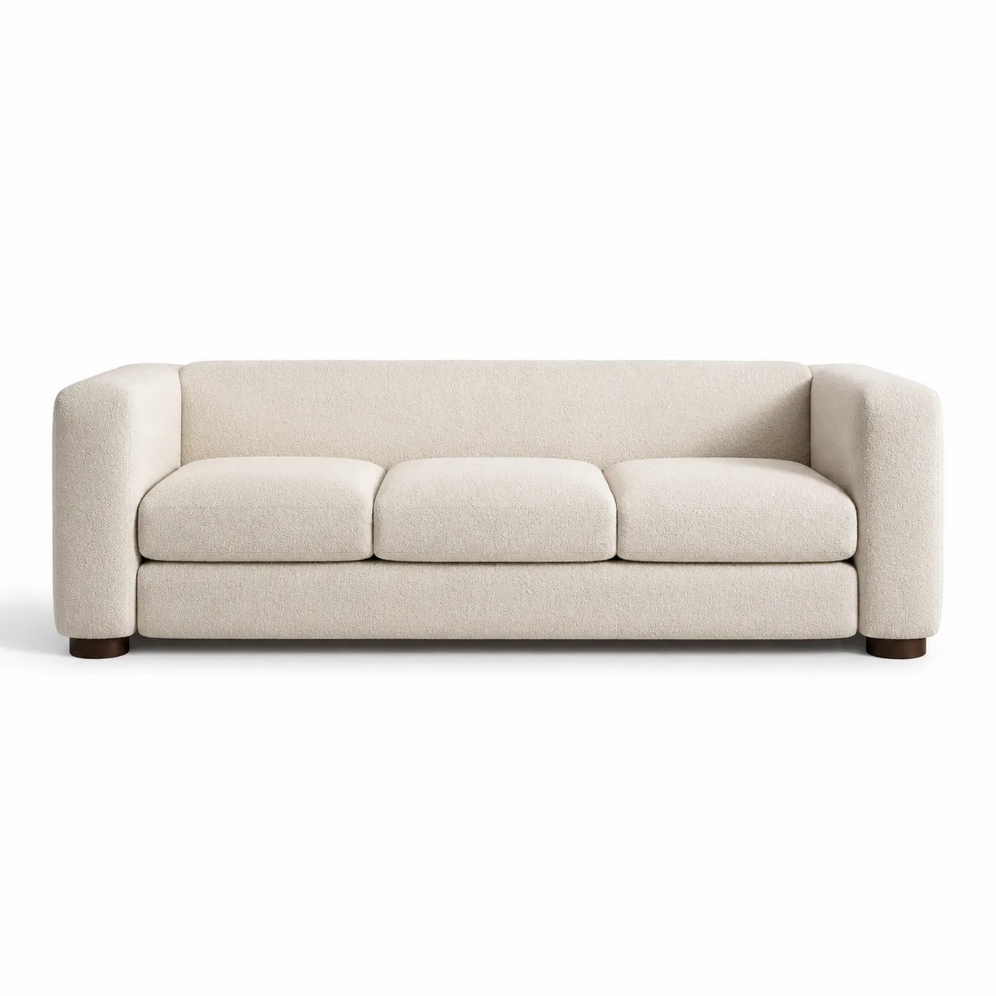 Divano a tre posti in tessuto bouclé Beige