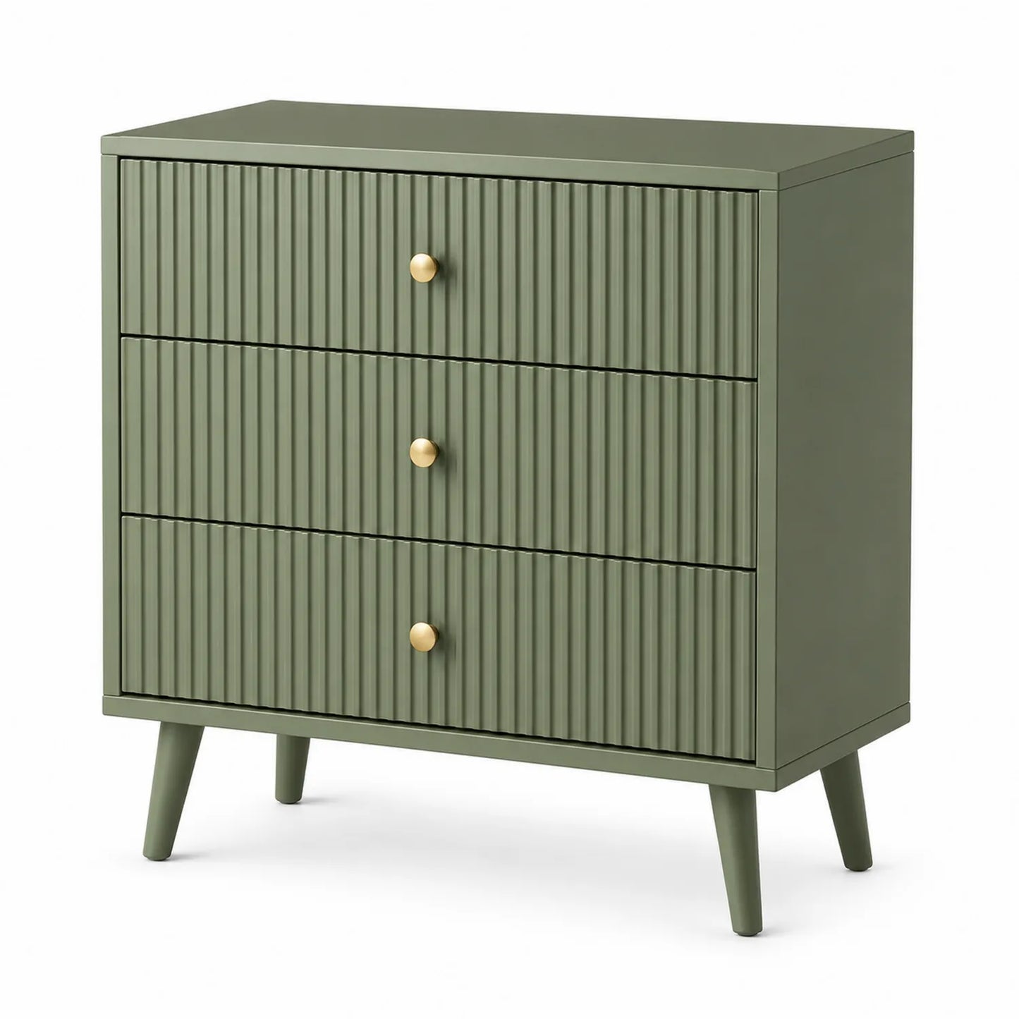 Cassettiera 3 cassetti legno verde