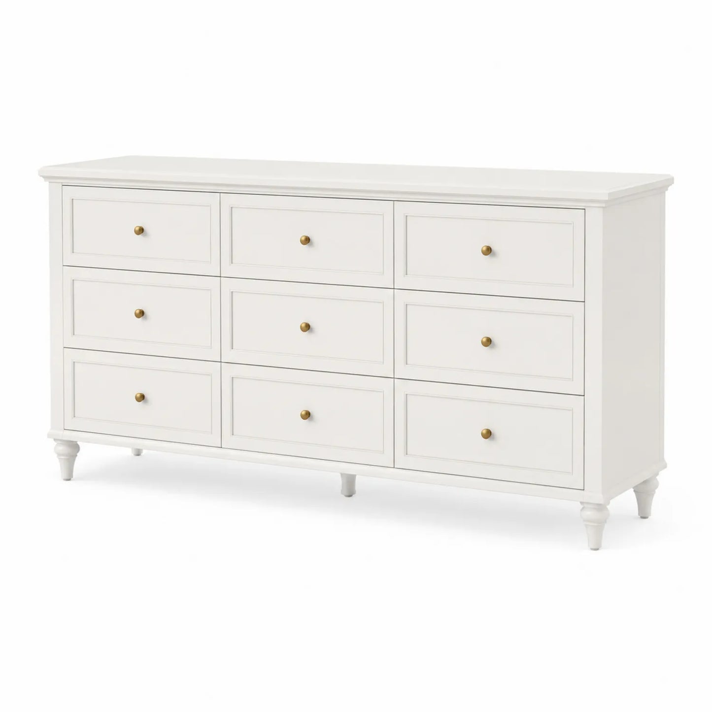 Cassettiera in legno bianco con 9 cassetti
