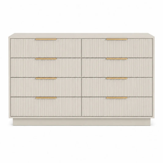 Cassettiera a 8 Cassetti in MDF con Maniglie in Metallo