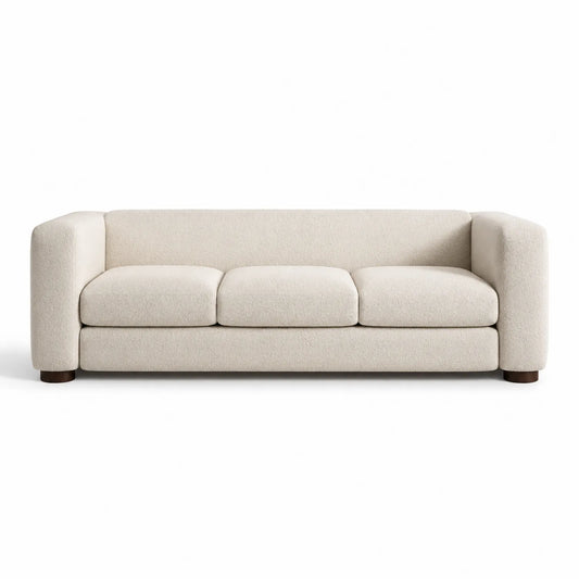 Divano a tre posti in tessuto bouclé Beige