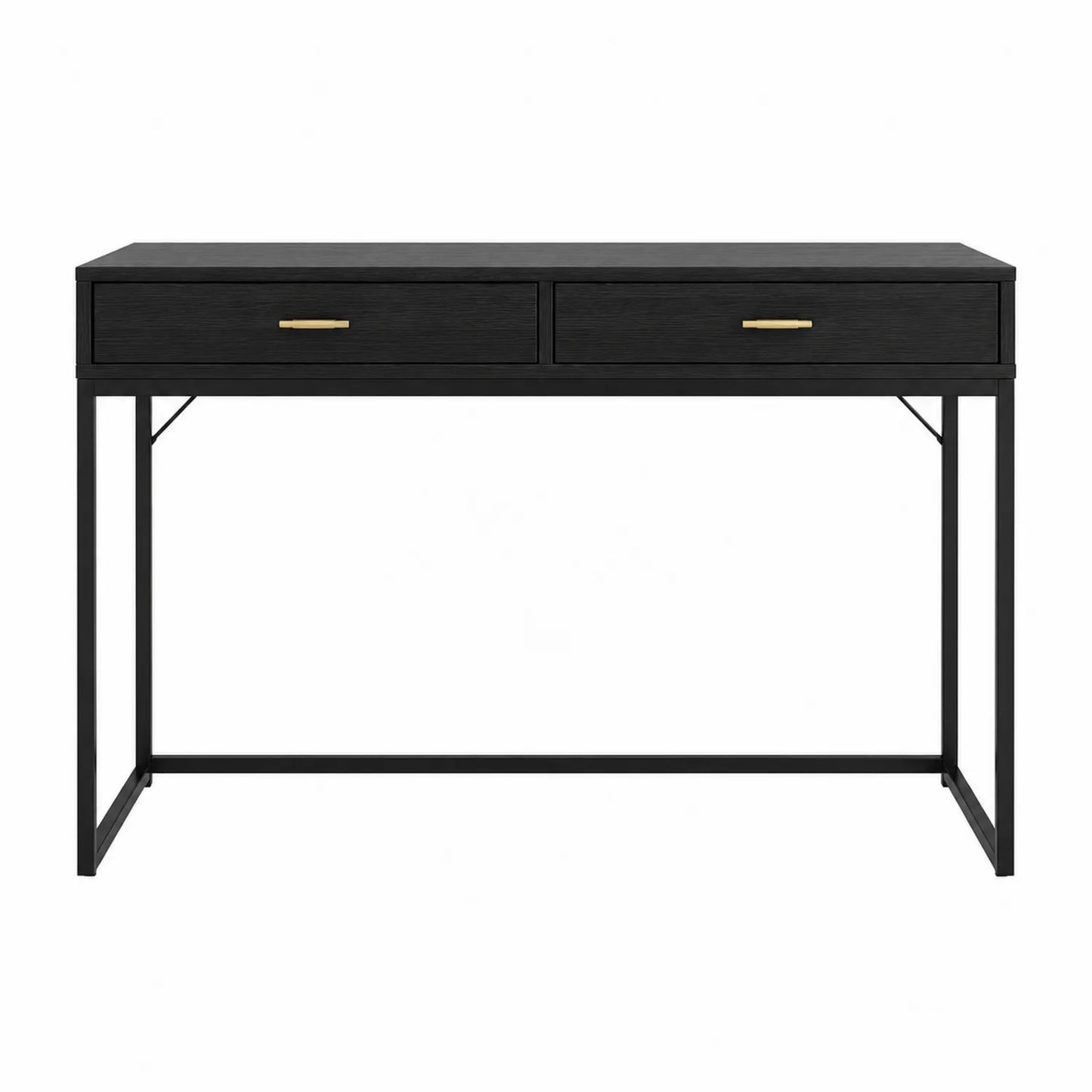Scrivania ufficio in legno e metallo nero con cassetti